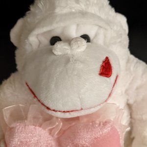 Valentine stuffed white gorilla